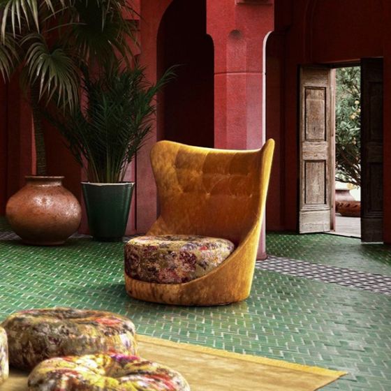 BRETZ Cocoa Island DESIGN BIJZET ZETEL draaizetel VELVET GOLD