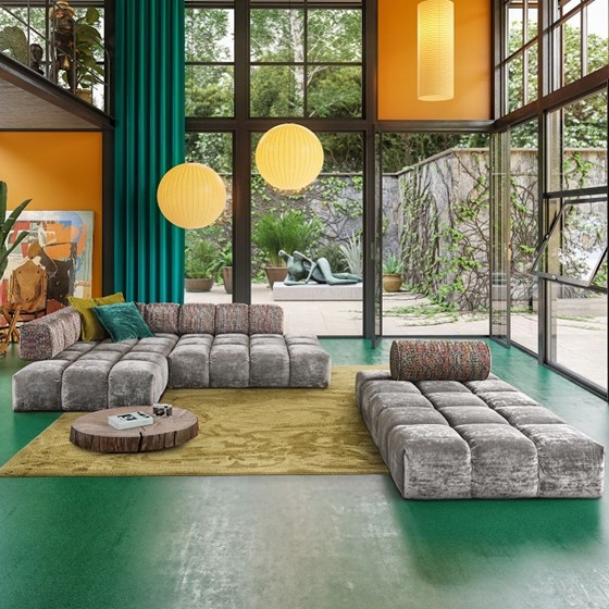 BRETZ EDGY ZETELBOETIEK DESIGN ZETELS modulair samenstellen grijs fluweel